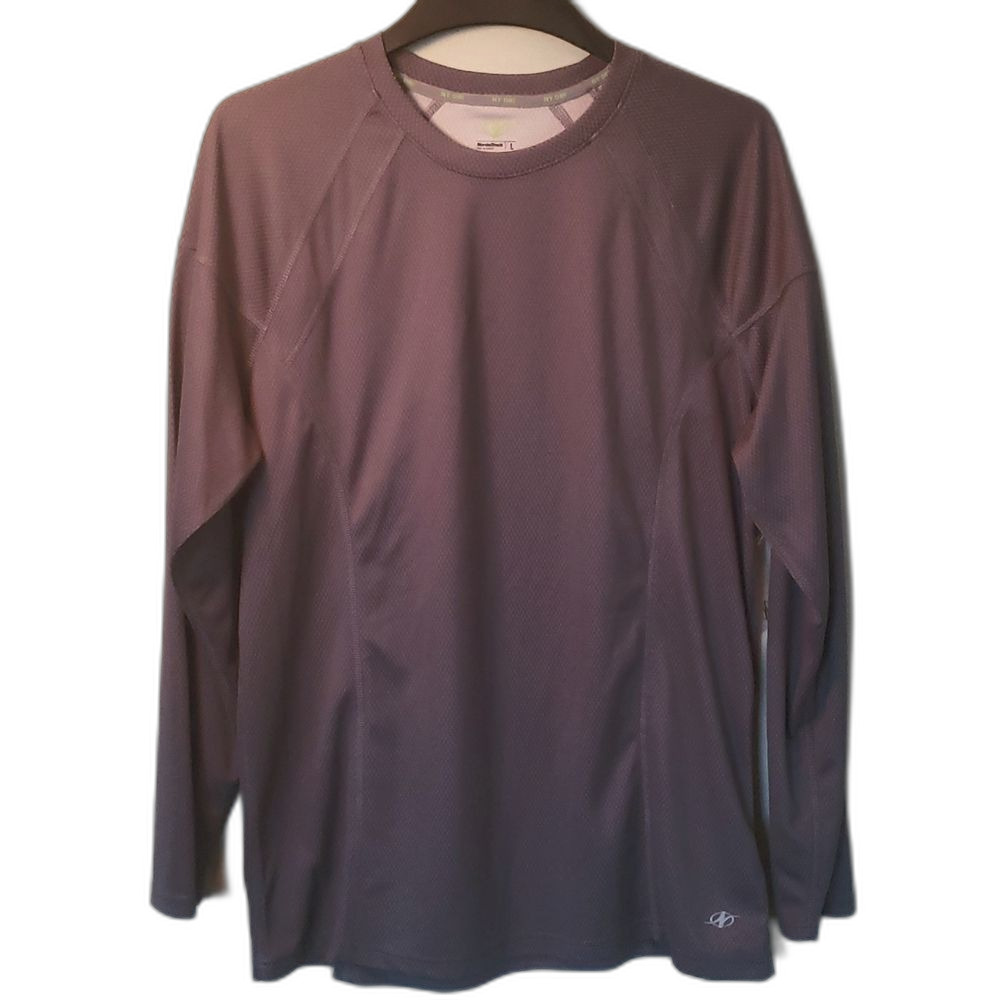 NordicTrack Men's Large Long‑Sleeve Shirt Gray Athletic Performance Top Like New